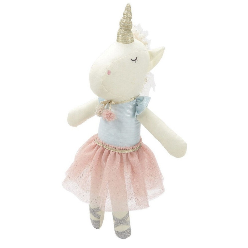 Mud Pie 16” Cream & Pink Unicorn Ballerina Plush Doll Nursery Decor Girls 2018